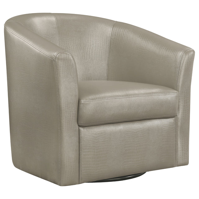 Swivel Chair - Turner Upholstery Sloped Arm Accent Swivel Chair Champagne