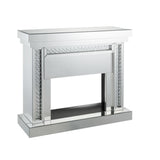 Acme - Nysa Fireplace 90272 Mirrored & Faux Crystals