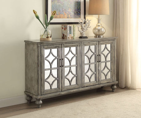 Acme - Velika Console Cabinet 90280 Weathered Gray Finish