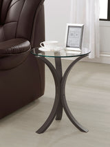 Side Table - Edgar Round Accent Table Cappuccino