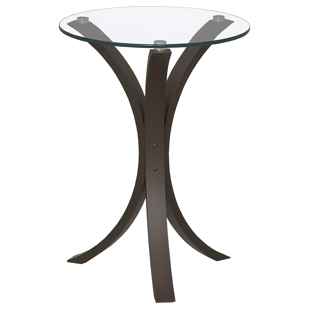 Side Table - Edgar Round Accent Table Cappuccino