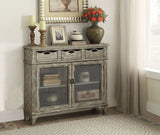 Acme - Vernon Console Cabinet 90286 Weathered Gray Finish