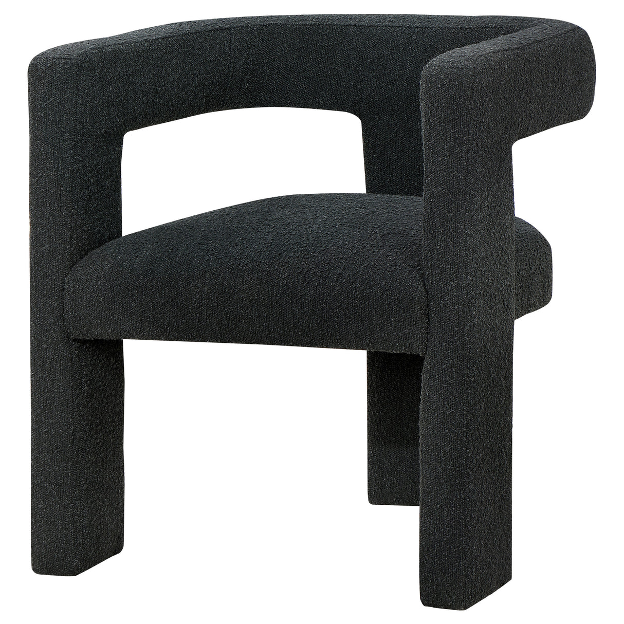 Accent Chair - Petra Boucle Upholstered Accent Side Chair Black