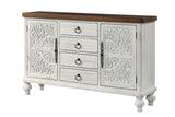 Acme - Vermont Console Cabinet 90288 Antique White Finish