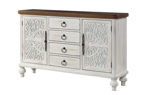 Acme - Vermont Console Cabinet 90288 Antique White Finish