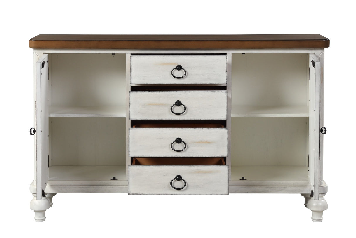 Acme - Vermont Console Cabinet 90288 Antique White Finish