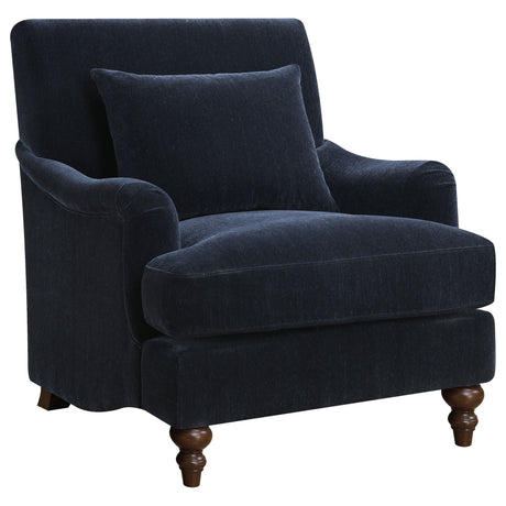 Accent Chair - Frodo Upholstered Accent Chair with Turned Legs Midnight Blue