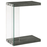Side Table - Colby Accent Table Weathered Grey and Clear