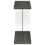 Side Table - Colby Accent Table Weathered Grey and Clear