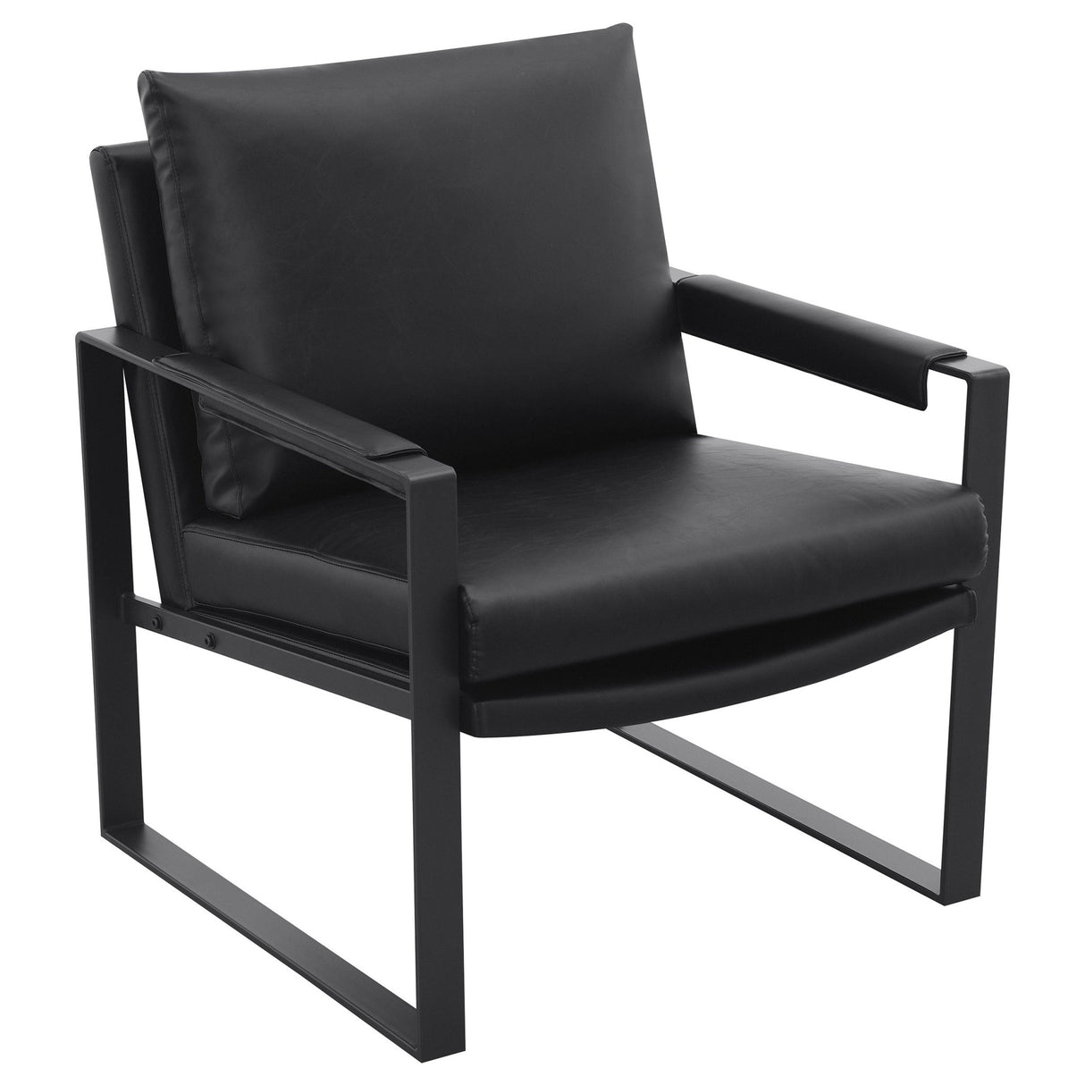 Rosalind Upholstered Track Arms Accent Chair Black and Gummetal | Coaster | Home Elegance USA