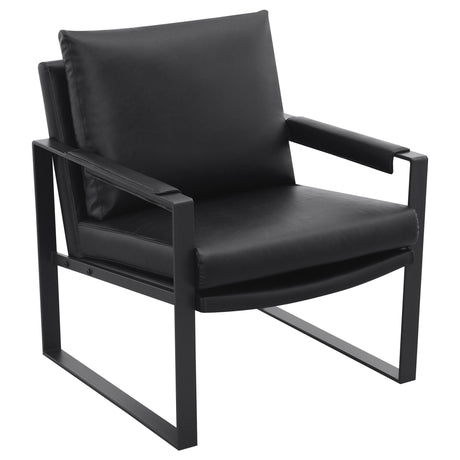 Accent Chair - Rosalind Upholstered Track Arms Accent Chair Black and Gummetal - Accent Chairs - 903021 - image - 1