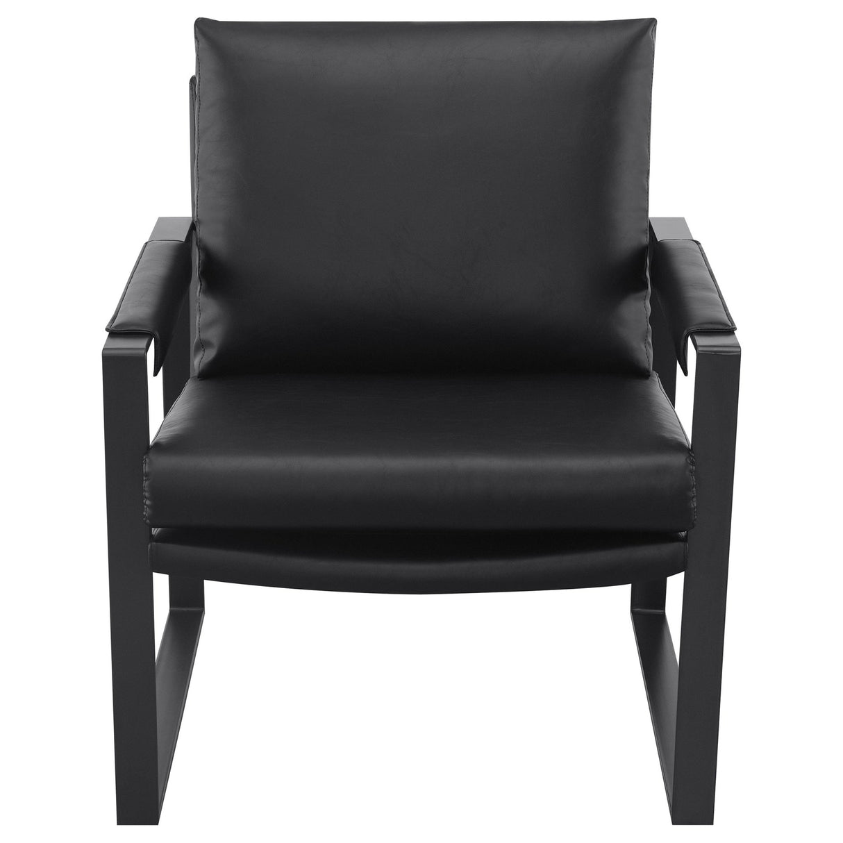 Rosalind Upholstered Track Arms Accent Chair Black and Gummetal | Coaster | Home Elegance USA