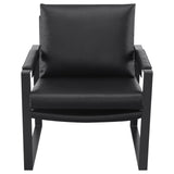 Rosalind Upholstered Track Arms Accent Chair Black and Gummetal | Coaster | Home Elegance USA