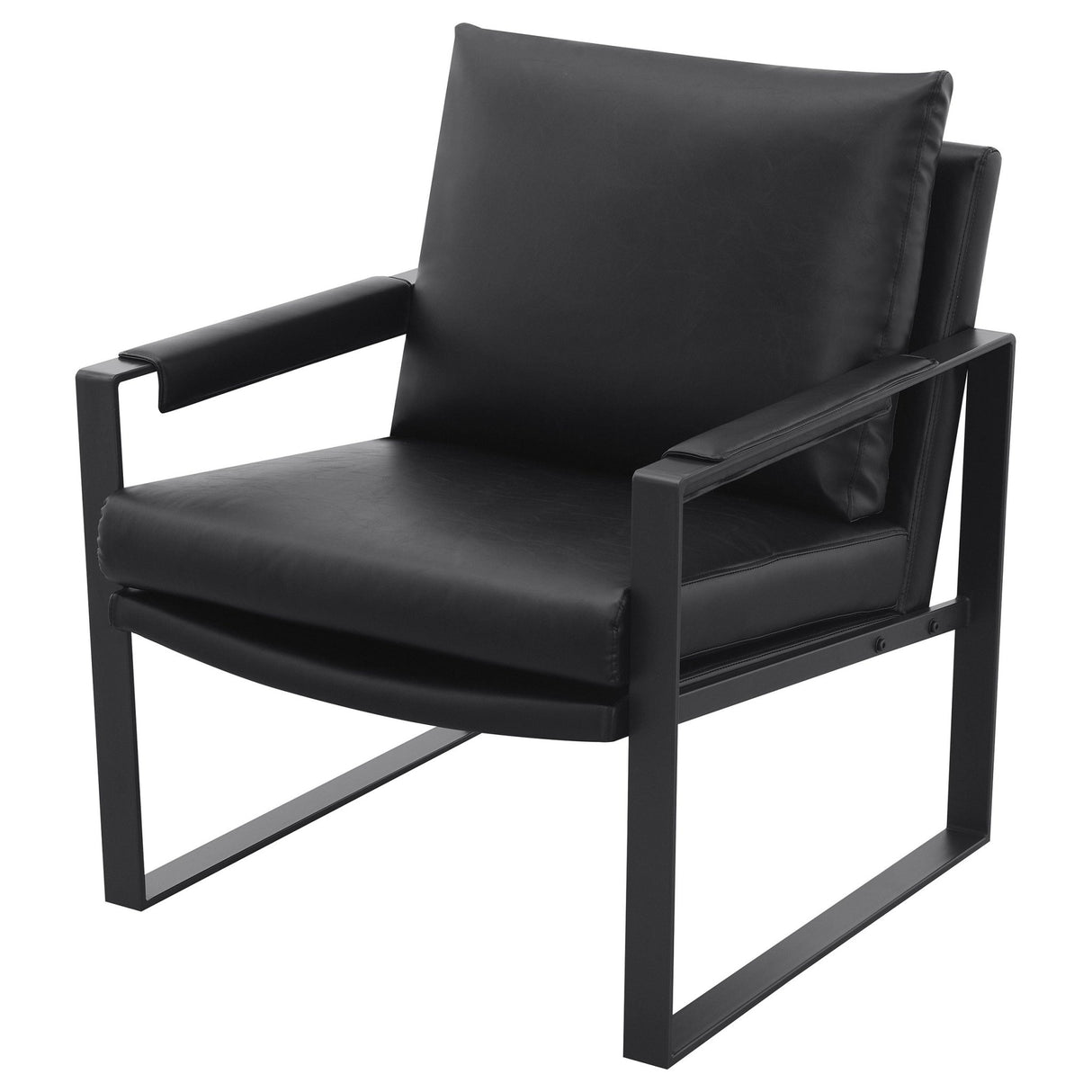 Accent Chair - Rosalind Upholstered Track Arms Accent Chair Black and Gummetal - Accent Chairs - 903021 - image - 3