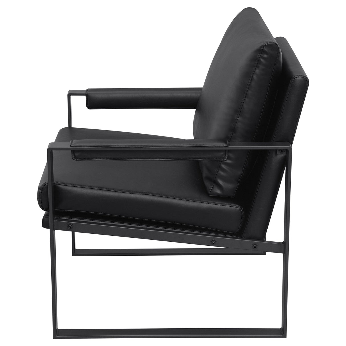 Accent Chair - Rosalind Upholstered Track Arms Accent Chair Black and Gummetal - Accent Chairs - 903021 - image - 4