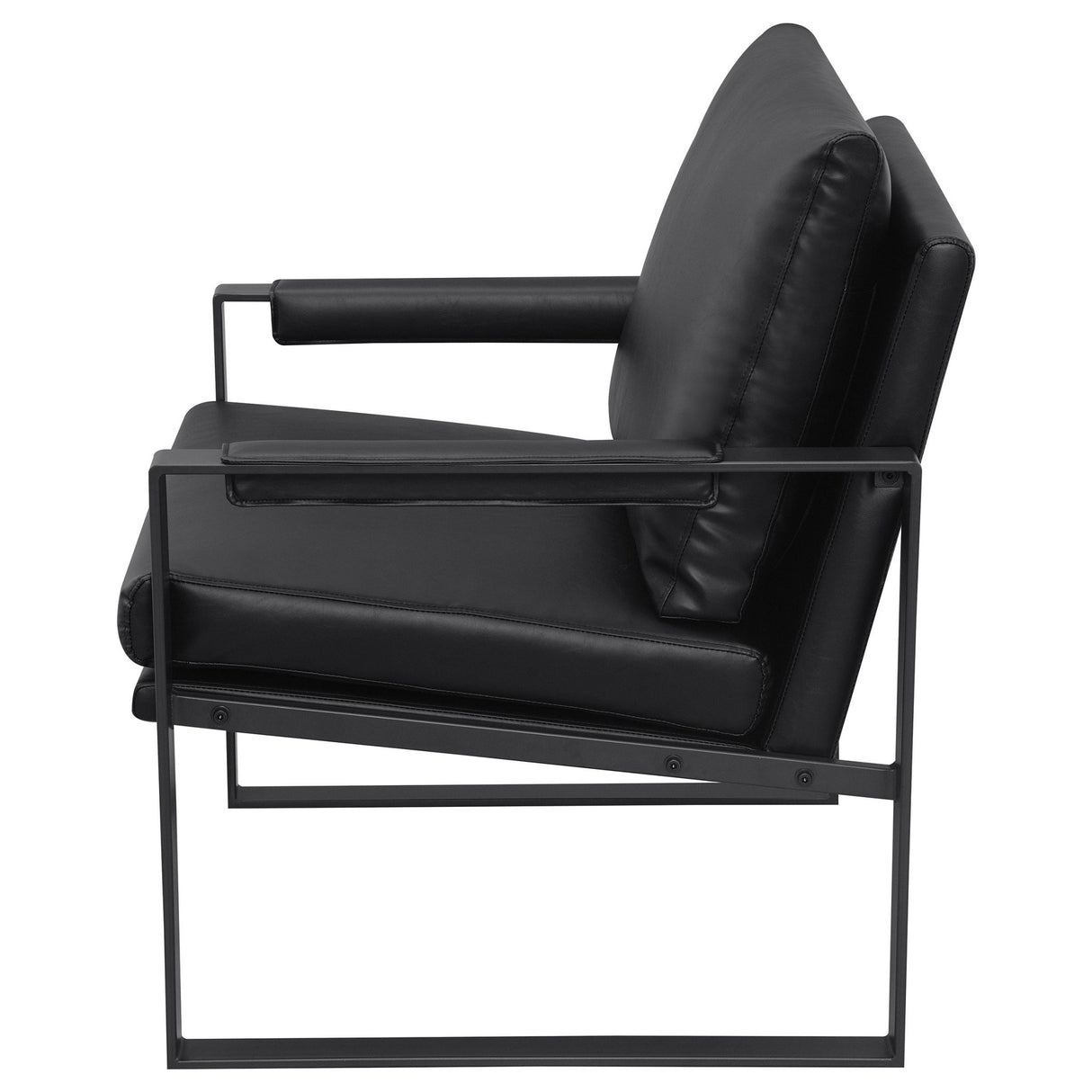 Rosalind Upholstered Track Arms Accent Chair Black and Gummetal | Coaster | Home Elegance USA