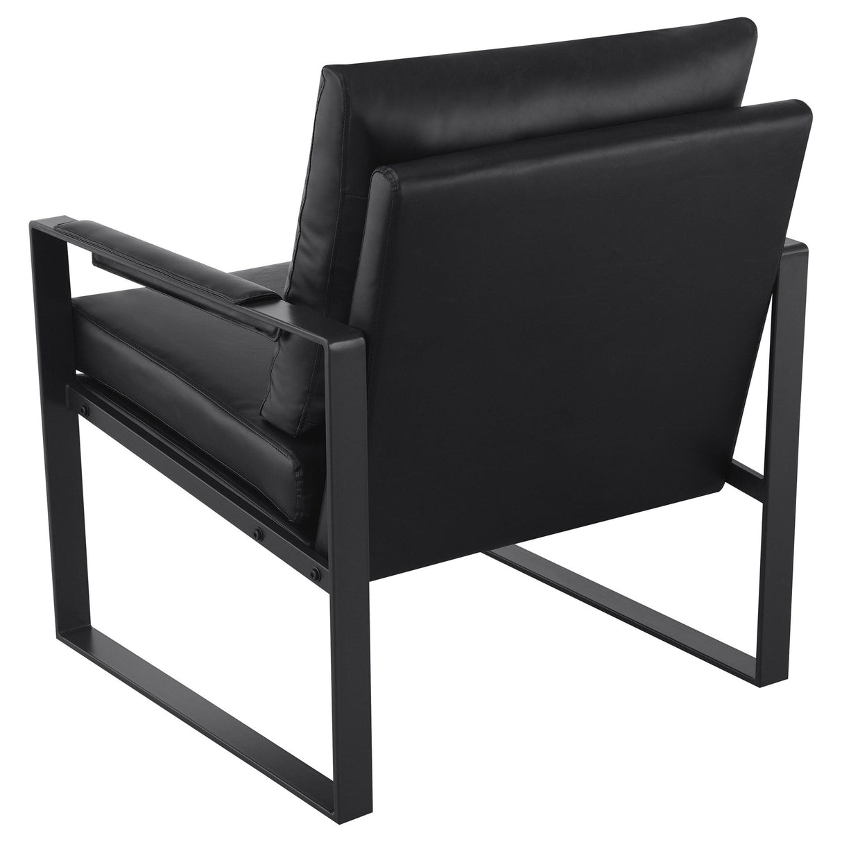 Rosalind Upholstered Track Arms Accent Chair Black and Gummetal | Coaster | Home Elegance USA