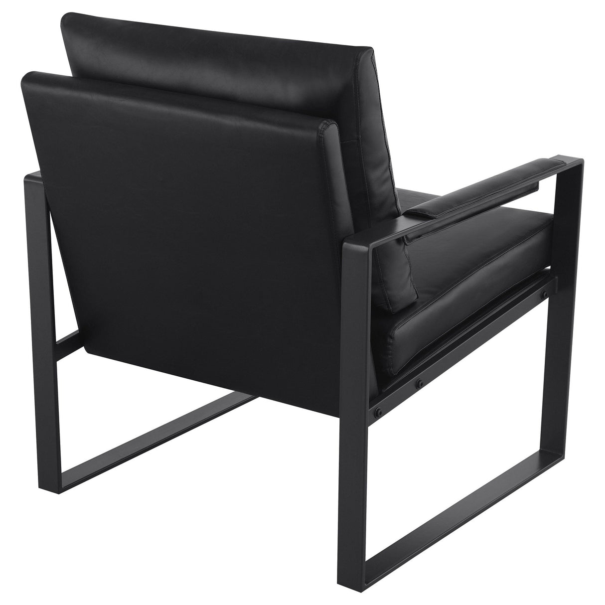 Rosalind Upholstered Track Arms Accent Chair Black and Gummetal | Coaster | Home Elegance USA