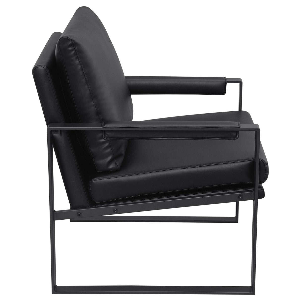 Accent Chair - Rosalind Upholstered Track Arms Accent Chair Black and Gummetal - Accent Chairs - 903021 - image - 7