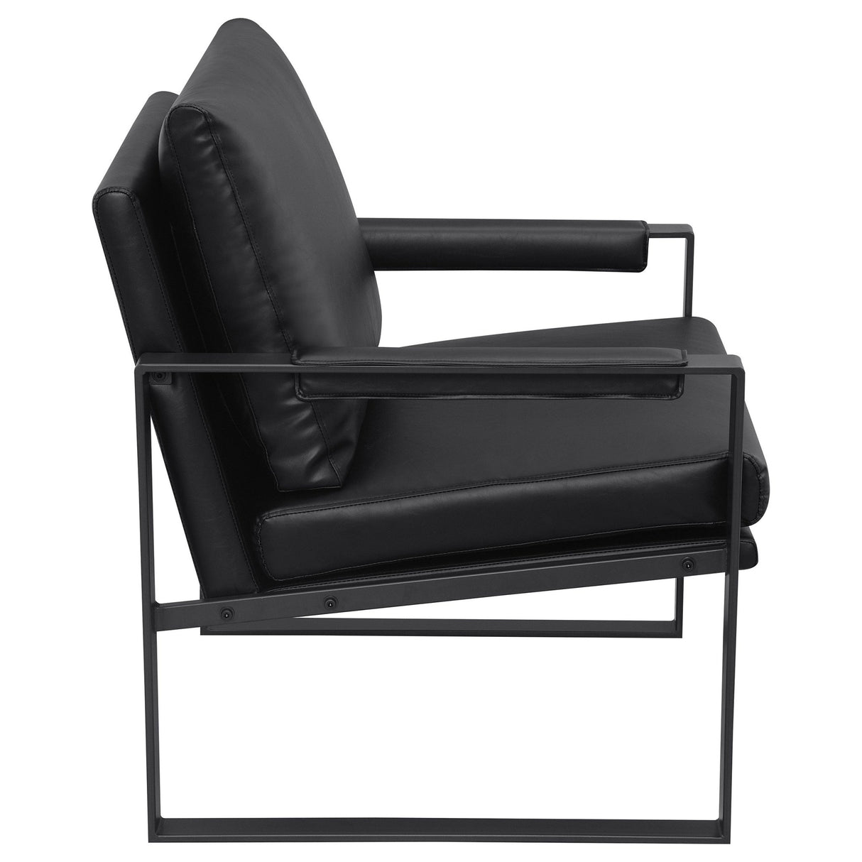 Rosalind Upholstered Track Arms Accent Chair Black and Gummetal | Coaster | Home Elegance USA