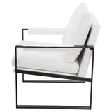 Accent Chair - Rosalind Upholstered Track Arms Accent Chair White and Gummetal