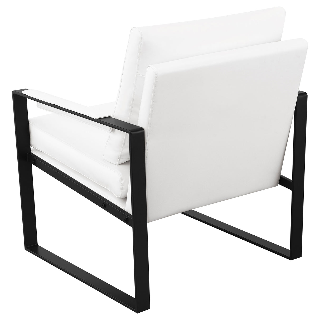 Accent Chair - Rosalind Upholstered Track Arms Accent Chair White and Gummetal