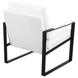 Accent Chair - Rosalind Upholstered Track Arms Accent Chair White and Gummetal