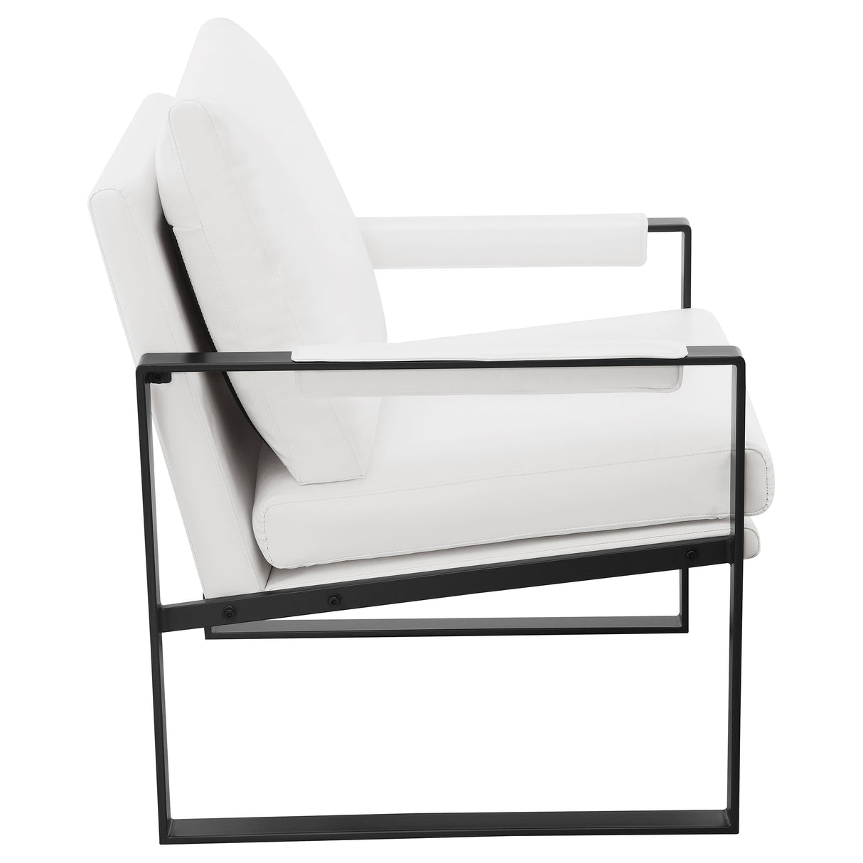 Accent Chair - Rosalind Upholstered Track Arms Accent Chair White and Gummetal