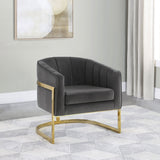 Alamor Tufted Barrel Accent Chair Dark Grey and Gold | Coaster | Home Elegance USA