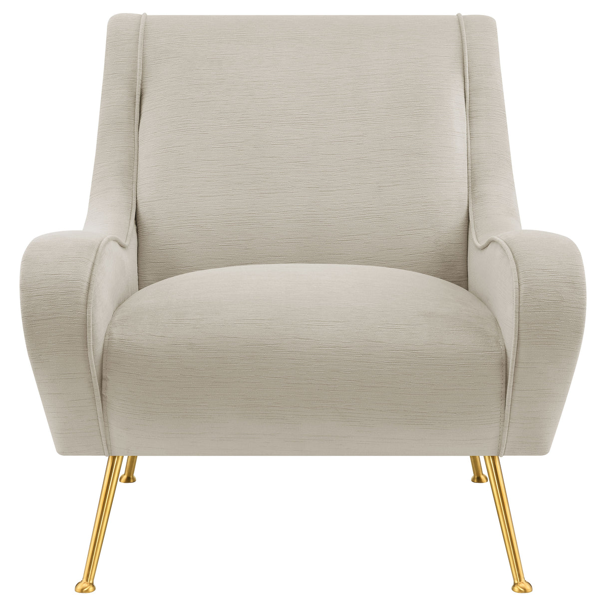 Accent Chair - Ricci Upholstered Saddle Arms Accent Chair Stone and Gold