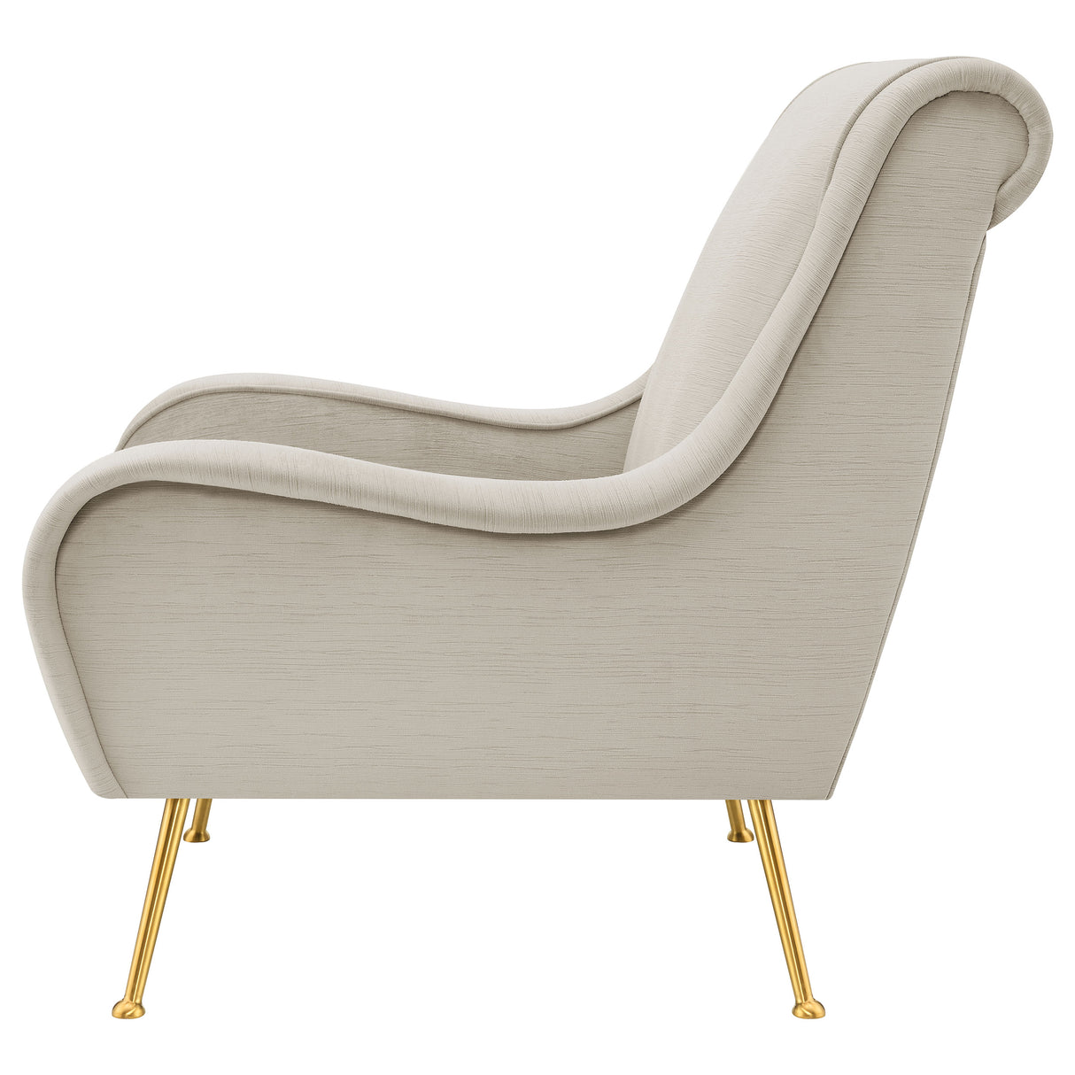 Accent Chair - Ricci Upholstered Saddle Arms Accent Chair Stone and Gold