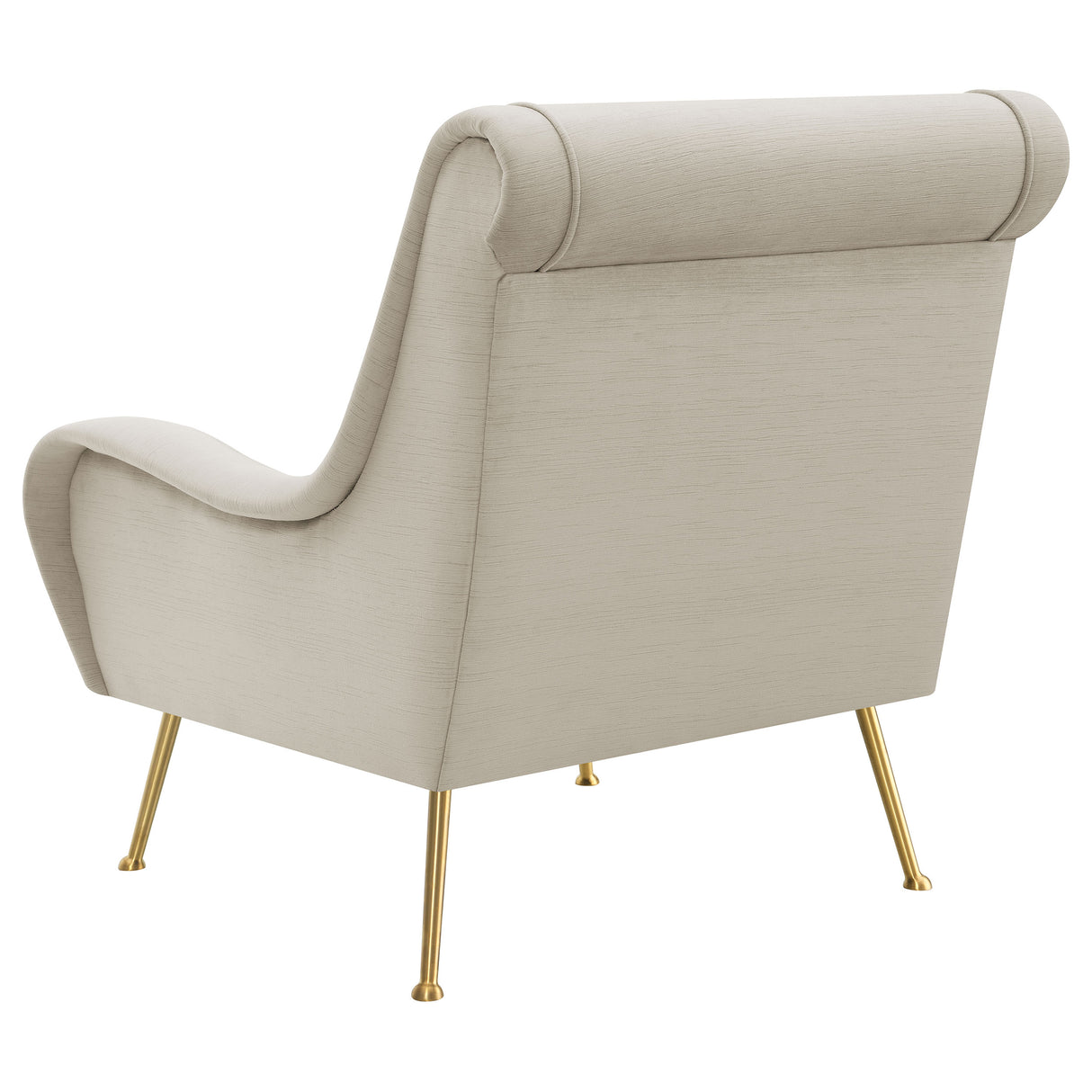 Accent Chair - Ricci Upholstered Saddle Arms Accent Chair Stone and Gold