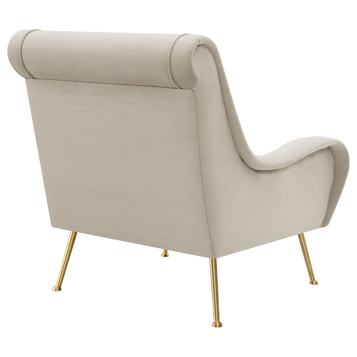 Accent Chair - Ricci Upholstered Saddle Arms Accent Chair Stone and Gold