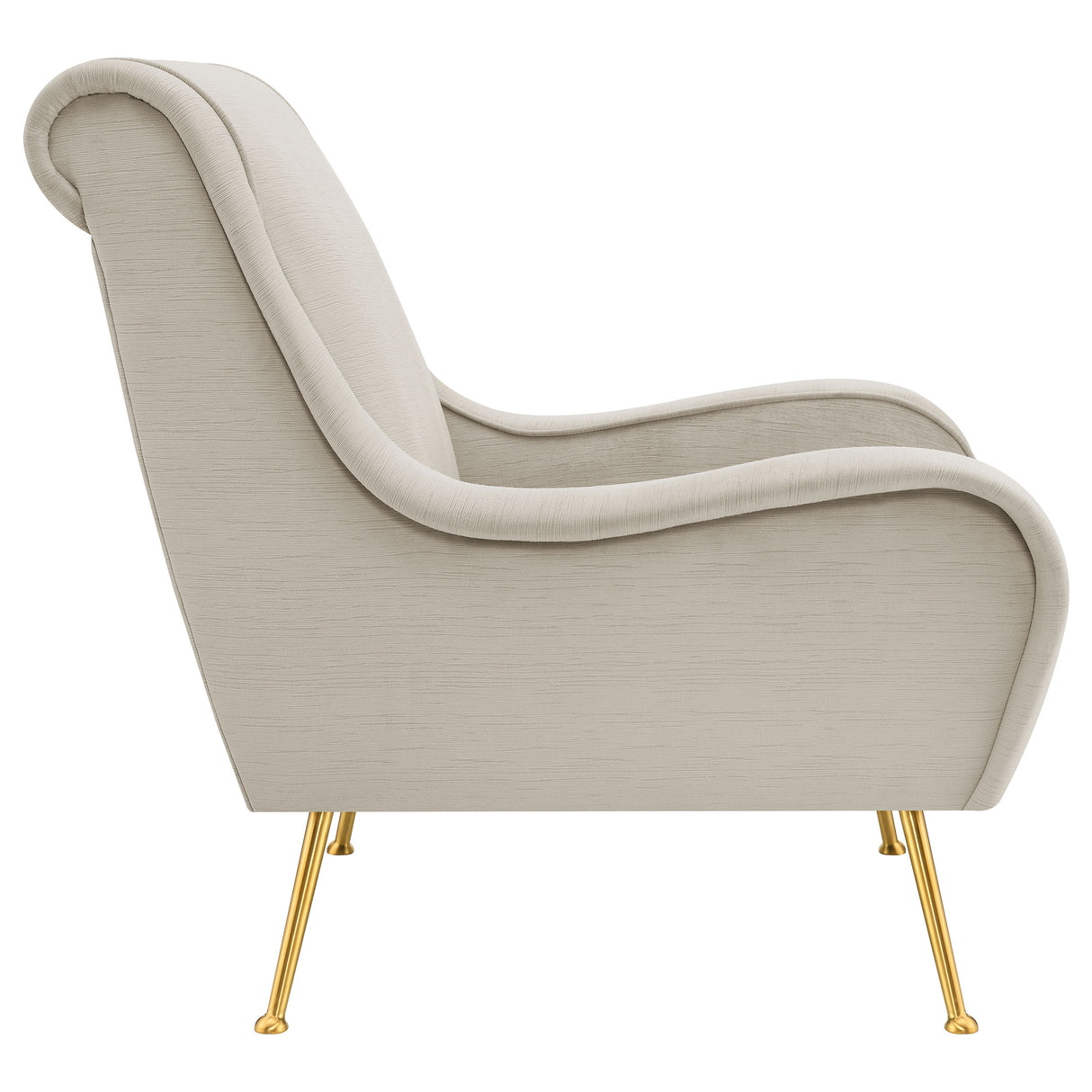 Accent Chair - Ricci Upholstered Saddle Arms Accent Chair Stone and Gold