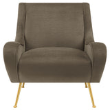 Accent Chair - Ricci Upholstered Saddle Arms Accent Chair Truffle and Gold