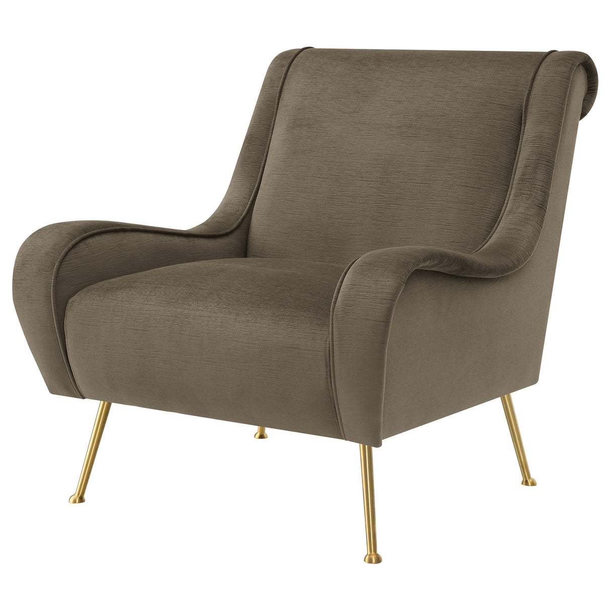 Accent Chair - Ricci Upholstered Saddle Arms Accent Chair Truffle and Gold