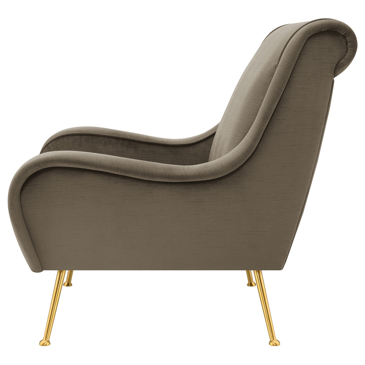 Accent Chair - Ricci Upholstered Saddle Arms Accent Chair Truffle and Gold