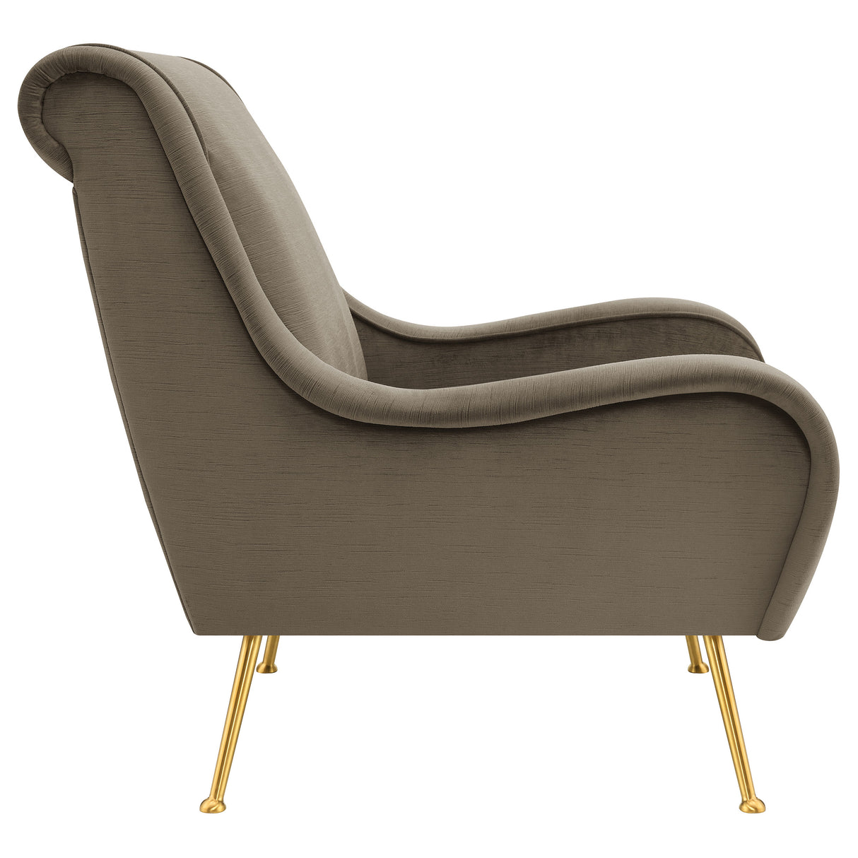 Accent Chair - Ricci Upholstered Saddle Arms Accent Chair Truffle and Gold