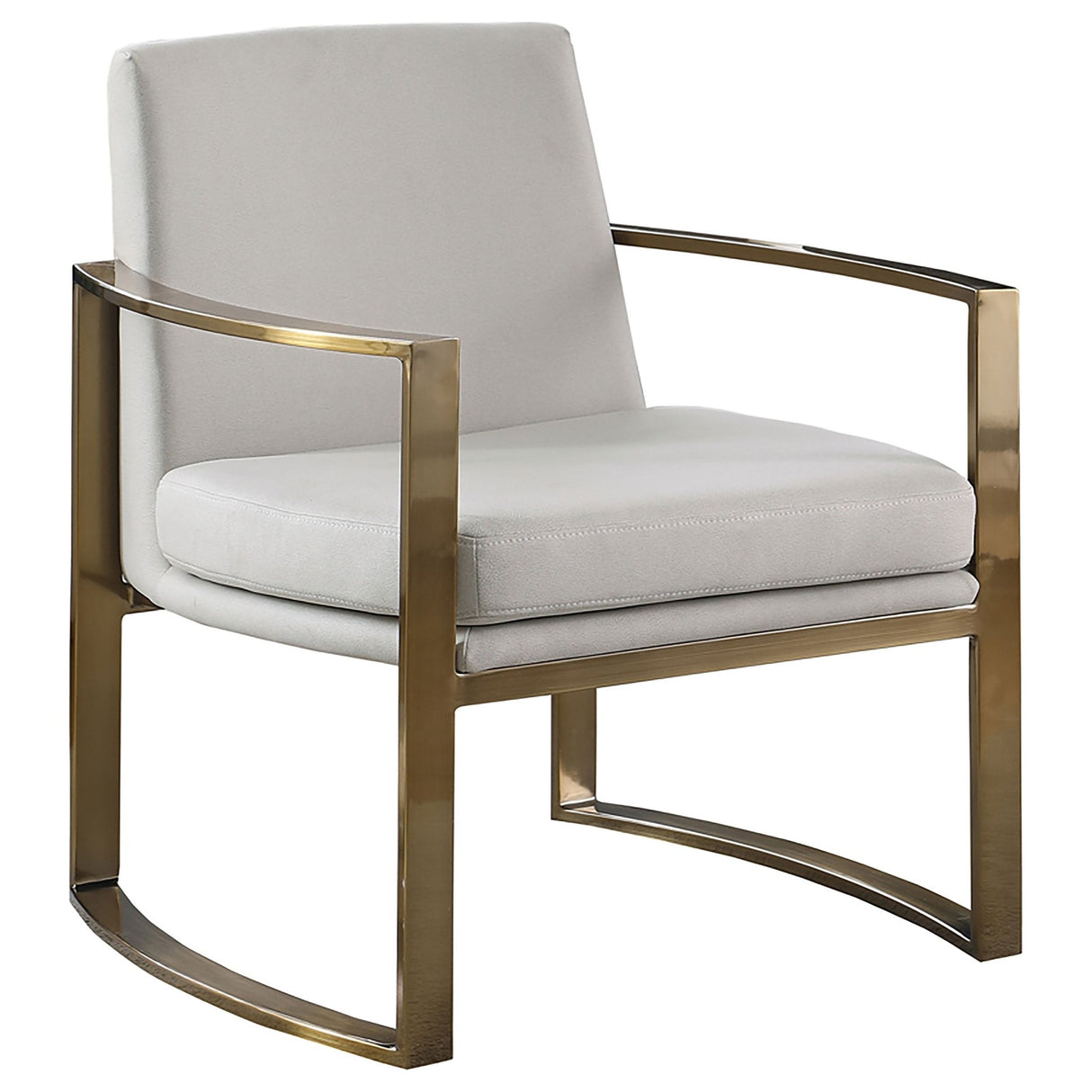 Cory Concave Metal Arm Accent Chair Cream and Bronze | Coaster | Home Elegance USA