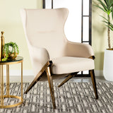 Accent Chair - Walker Upholstered Accent Chair Cream and Bronze