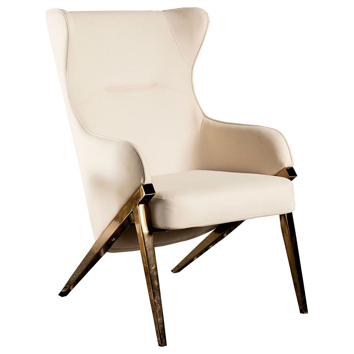 Accent Chair - Walker Upholstered Accent Chair Cream and Bronze