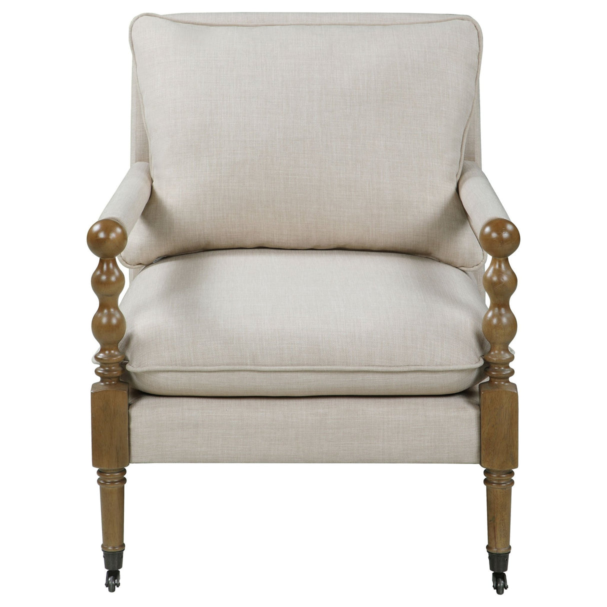 Dempsy Upholstered Accent Chair with Casters Beige | Coaster | Home Elegance USA