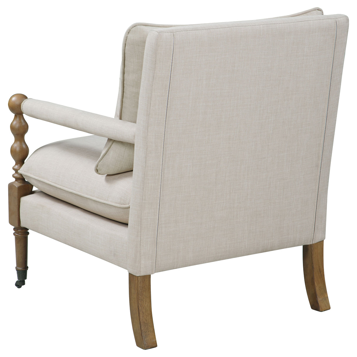 Accent Chair - Dempsy Upholstered Accent Chair with Casters Beige