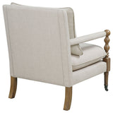 Accent Chair - Dempsy Upholstered Accent Chair with Casters Beige