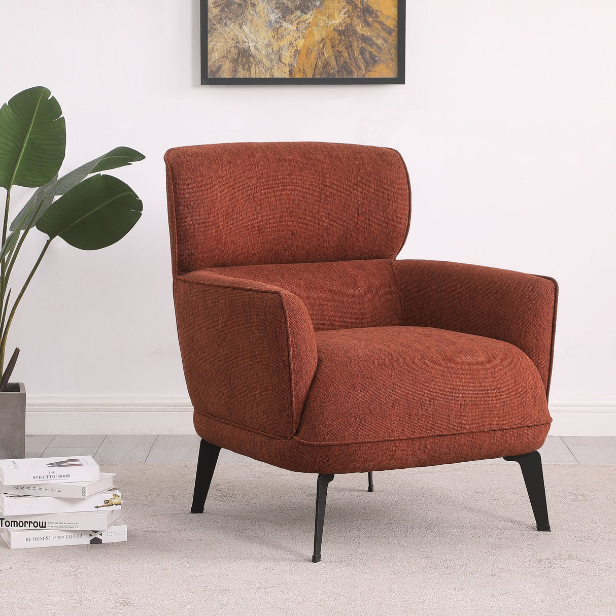 Accent Chair - Andrea Heavy Duty High Back Accent Chair Orange