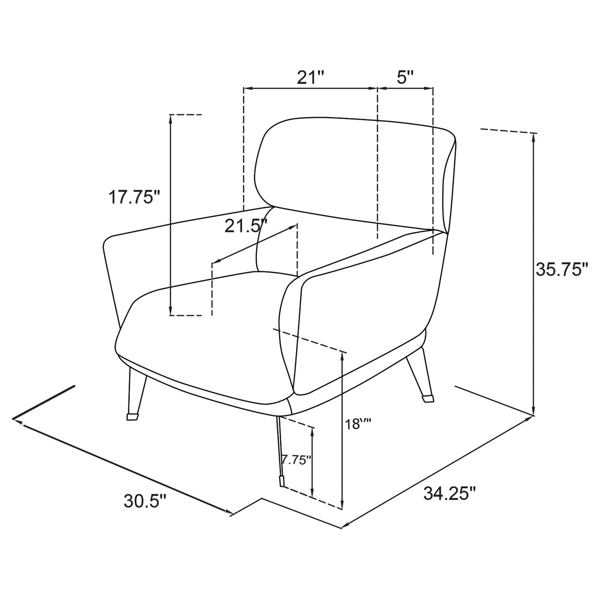 Accent Chair - Andrea Heavy Duty High Back Accent Chair Orange