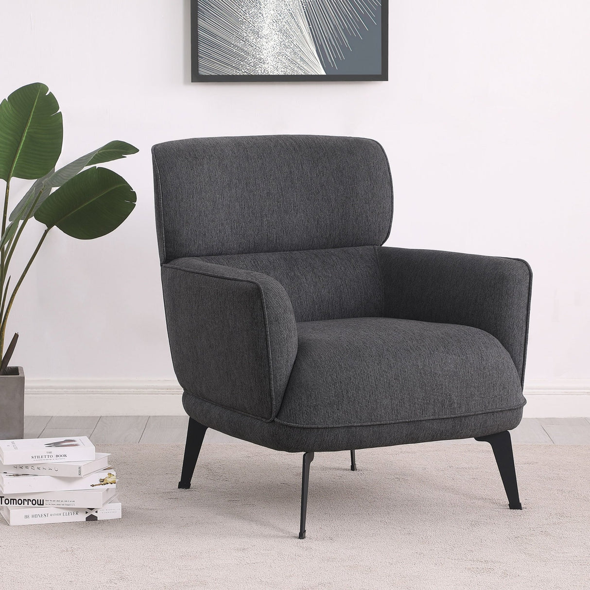 Accent Chair - Andrea Heavy Duty High Back Accent Chair Grey - Accent Chairs - 903082 - image - 2