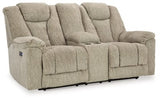 Ashley Stone Hindmarsh PWR REC Loveseat/CON/ADJ HDRST - Velvet - 9030918 - Home Elegance USA - 1