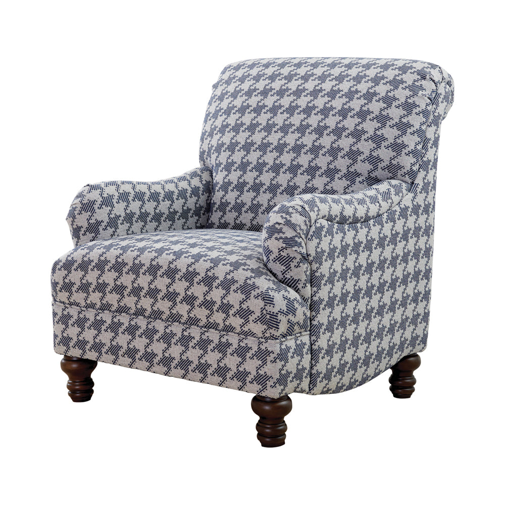 Accent Chair - Glenn Recessed Arms Accent Chair Blue