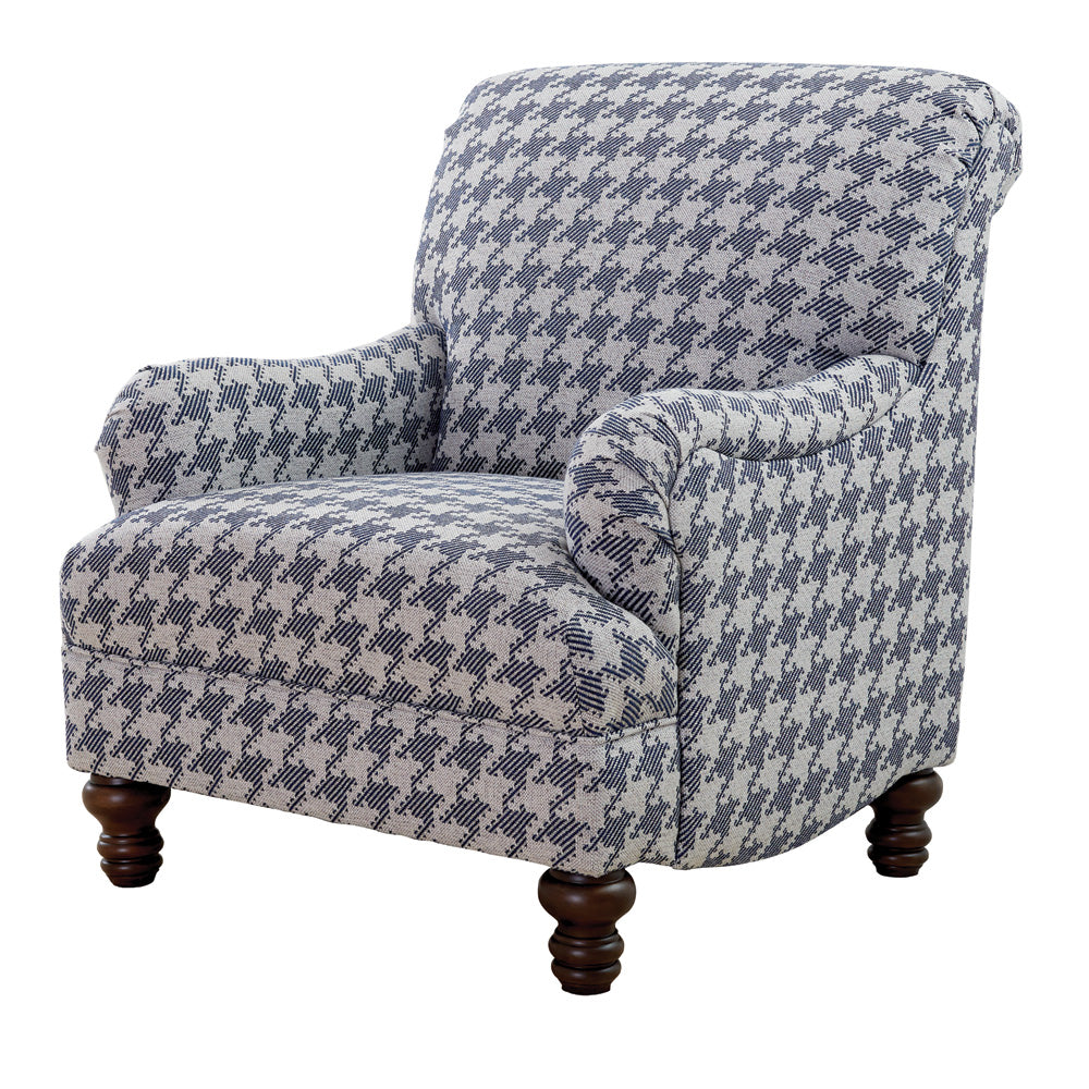 Accent Chair - Glenn Recessed Arms Accent Chair Blue
